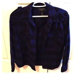 Blue & black checkered flannel